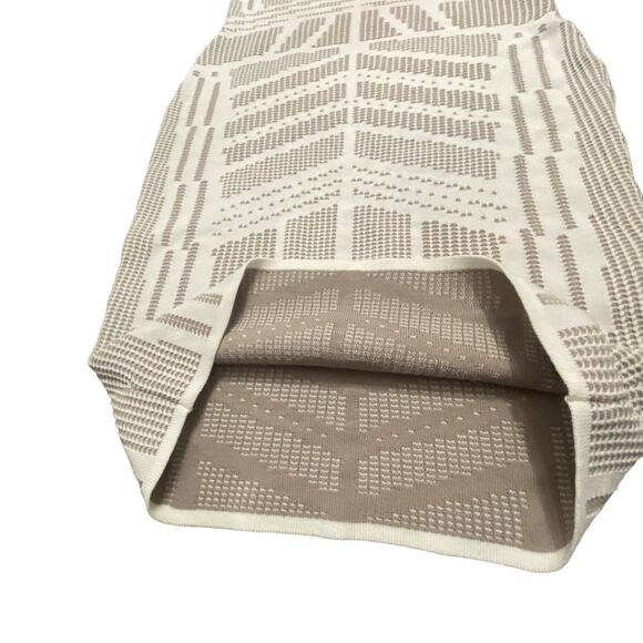 Ronny Kobo White and Nude Tribal Design Bandage Midi Dress Size Bodycon Small - Picture 10 of 13